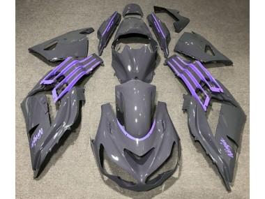 2012-2019 Nardo Gray & Purple Kawasaki ZX14R Fairings