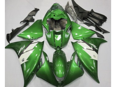 Best Aftermarket 2013-2014 Gloss Green & White Yamaha R1 Fairings