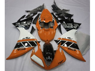 2013-2014 Gloss Orange White and Black Yamaha R1 Fairings