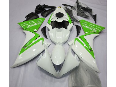 Best Aftermarket 2013-2014 Gloss White and Green Yamaha R1 Fairings