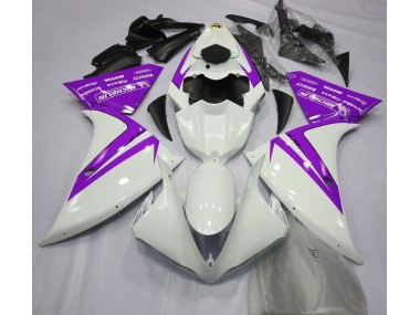 Best Aftermarket 2013-2014 Gloss White and Purple Yamaha R1 Fairings