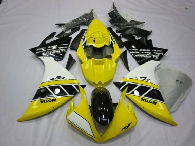 2013-2014 Yellow And White Yamaha R1 Fairings