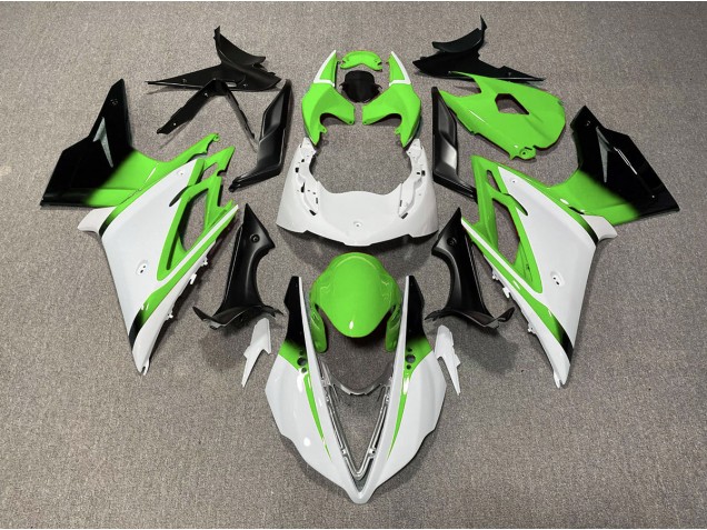 2013-2016 Gloss White and Green Triumph Daytona 675 Fairings