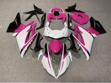 Best Aftermarket 2013-2016 Gloss White and Pink Triumph Daytona 675 Fairings