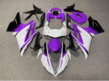 Best Aftermarket 2013-2016 Gloss White and Purple Triumph Daytona 675 Fairings