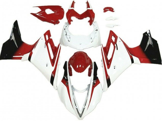 2013-2016 White and Red Triumph Daytona 675 Fairings