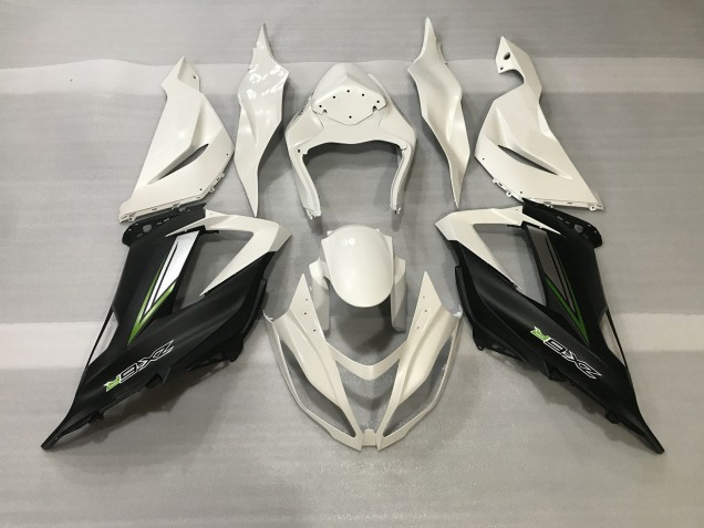 Best Aftermarket 2013-2018 Crystal White & Satin Black Kawasaki ZX6R Fairings