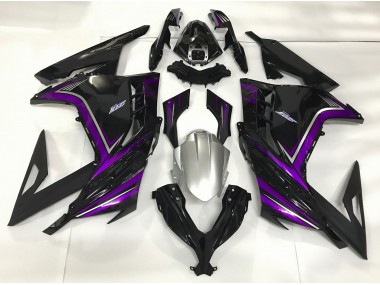 Best Aftermarket 2013-2018 Gloss Black & Purple Kawasaki Ninja 300 Fairings