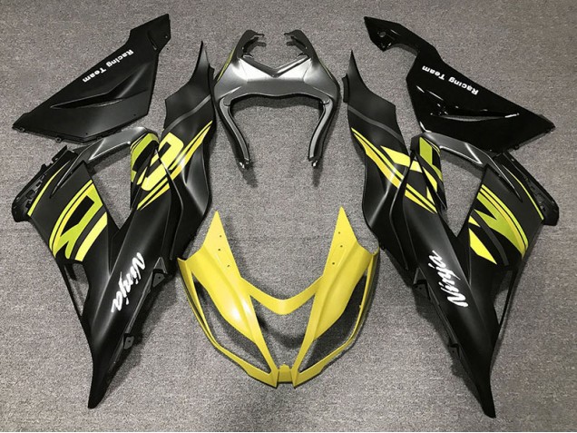 Best Aftermarket 2013-2018 Gloss Black & Yellow Kawasaki ZX6R Fairings