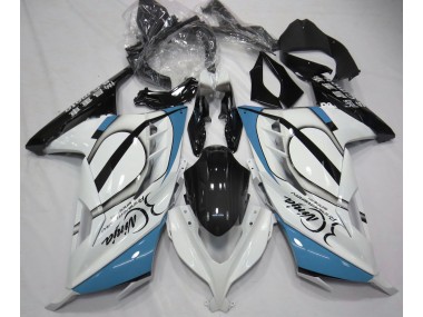 2013-2018 Gloss White & Light Blue Kawasaki Ninja 300 Fairings