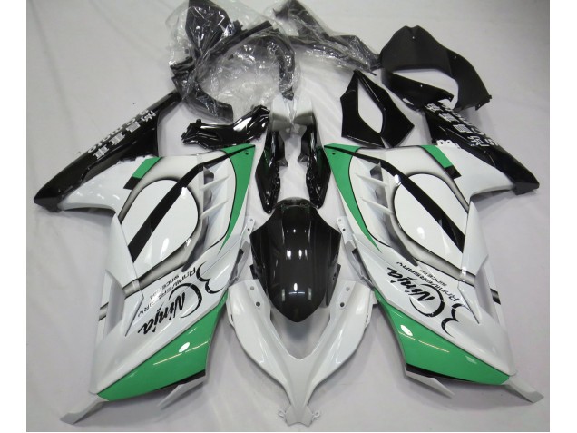 2013-2018 Gloss White and Green Kawasaki Ninja 300 Fairings