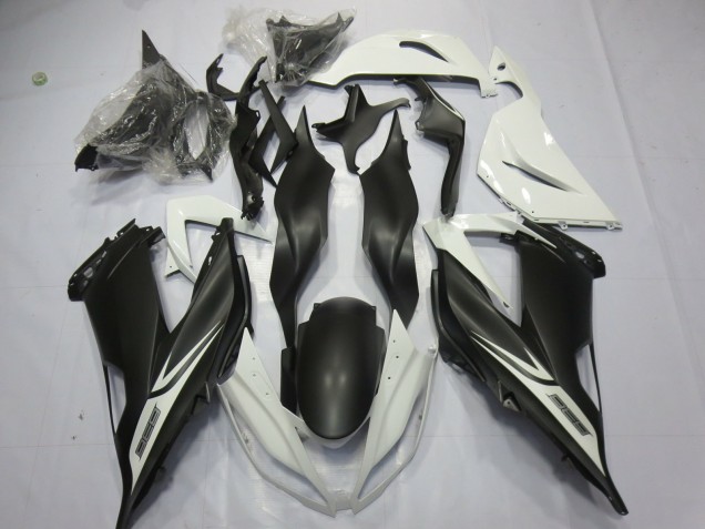 2013-2018 Matte Black White Kawasaki ZX6R Fairings