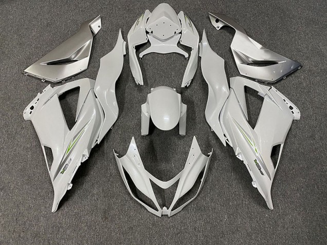 2013-2018 Pearl White Kawasaki ZX6R Fairings