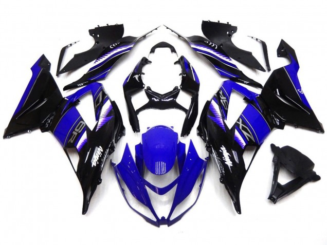 2013-2018 Vibrant Deep Blue and Black Kawasaki ZX6R Fairings