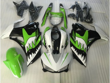 2015-2018 Lime Green and White Shark Yamaha R3 Fairings