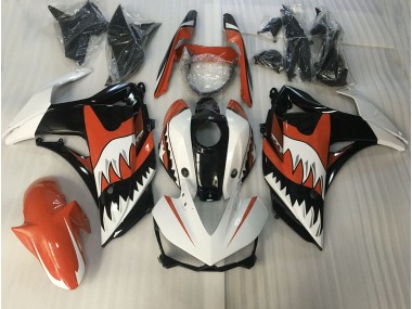 2015-2018 Orange and White Shark Yamaha R3 Fairings