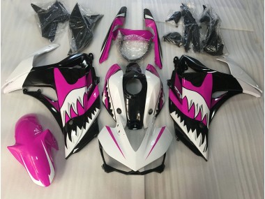 2015-2018 Pink and White Shark Yamaha R3 Fairings