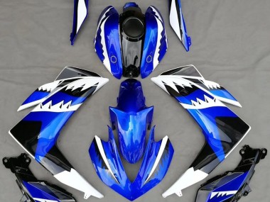 2015-2018 White Blue and Black Shark Yamaha R3 Fairings