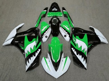 2015-2018 White Shark & Green Yamaha R3 Fairings