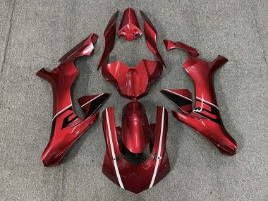 Best Aftermarket 2015-2019 Deep Red & Black and White accents Yamaha R1 Fairings