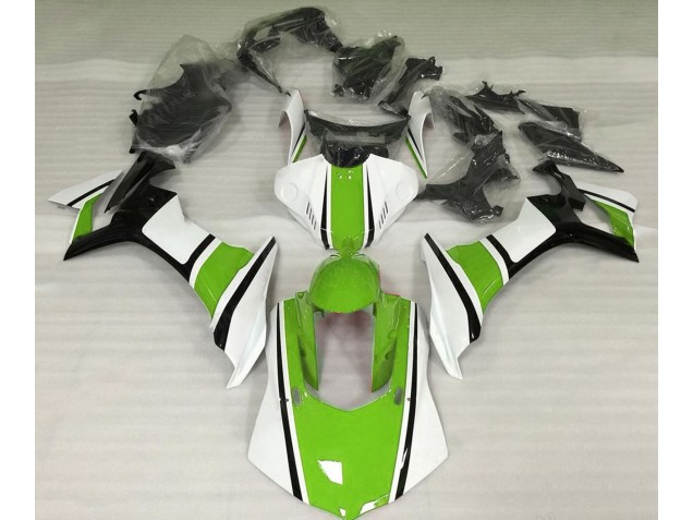 Best Aftermarket 2015-2019 Gloss White Green and Black Yamaha R1 Fairings