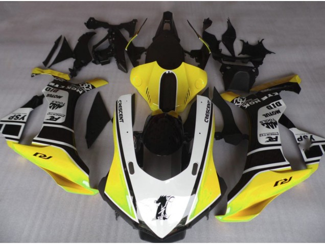 Best Aftermarket 2015-2019 Gloss Yellow & White Yamaha R1 Fairings