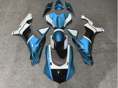 Best Aftermarket 2015-2019 Light Blue & Carbon Fiber Accents Yamaha R1 Fairings