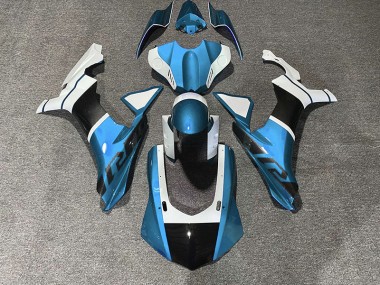 Best Aftermarket 2015-2019 Light Blue & Carbon Fiber Accents Yamaha R1 Fairings