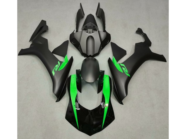 Best Aftermarket 2015-2019 Matte Black & Green Yamaha R1 Fairings