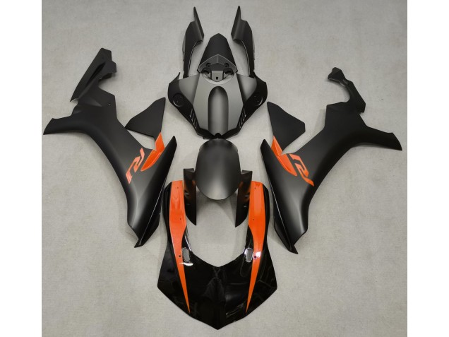 Best Aftermarket 2015-2019 Matte Black & Orange Yamaha R1 Fairings