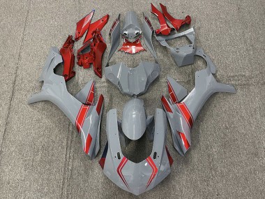 Best Aftermarket 2015-2019 Nardo Gray & Red Accents Yamaha R1 Fairings