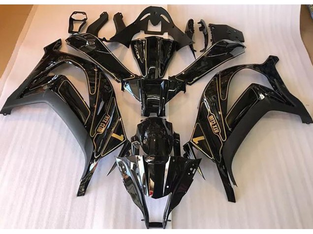 Best Aftermarket 2016-2019 Black and Gold Kawasaki ZX10R Fairings