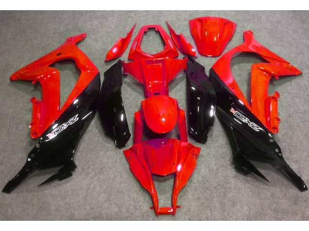 2016-2019 Gloss Red and Black Kawasaki ZX10R Fairings