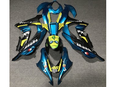 2016-2019 Light Blue Shark Kawasaki ZX10R Fairings