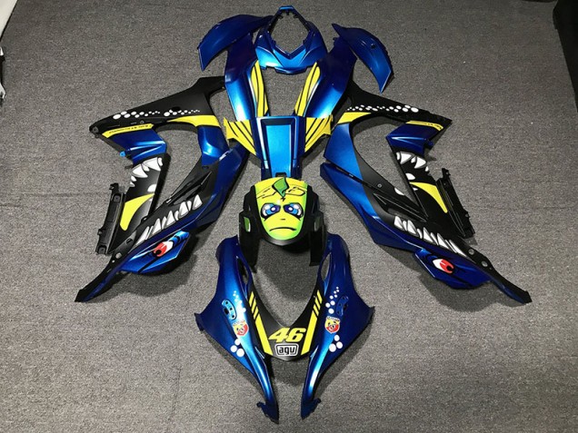 2016-2019 Metallic Blue Shark Kawasaki ZX10R Fairings