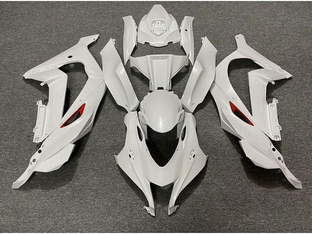 2016-2019 Pearl White Red Trim Kawasaki ZX10R Fairings