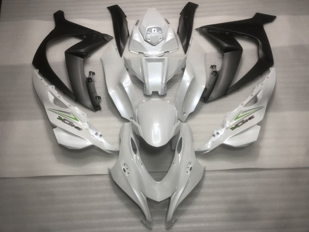 2016-2019 Pearl white and Green Kawasaki ZX10R Fairings