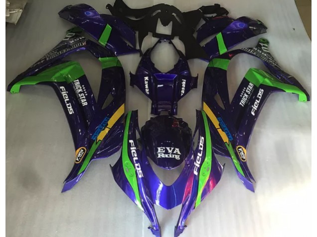 2016-2019 Purple Green and Gloss Kawasaki ZX10R Fairings