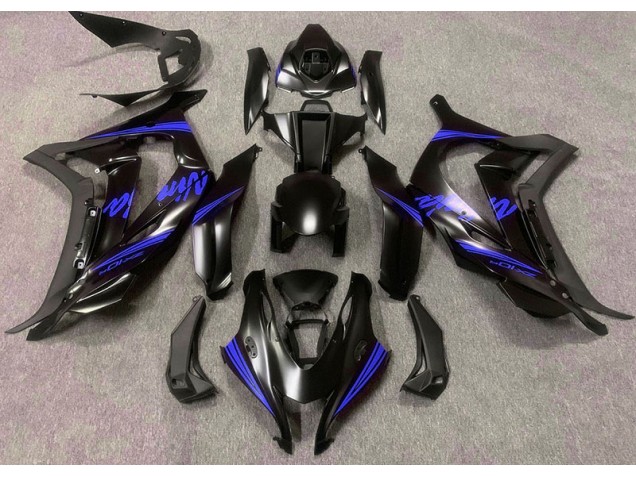 2016-2019 Satin Black & Blue Kawasaki ZX10R Fairings