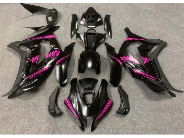 2016-2019 Satin Black & Pink Kawasaki ZX10R Fairings