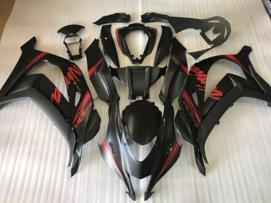 Best Aftermarket 2016-2019 Satin Black & Red Kawasaki ZX10R Fairings