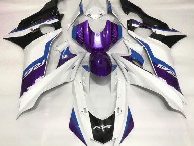 Best Aftermarket 2017-2019 Purple and Gloss White Yamaha R6 Fairings