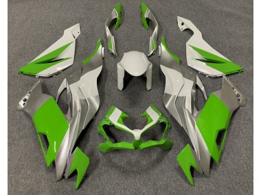 Best Aftermarket 2019-2020 Gloss Green White and Silver Kawasaki ZX6R Fairings