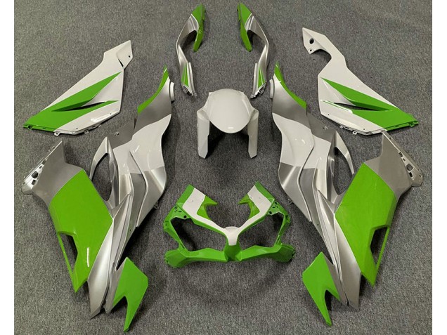 2019-2020 Green White and Silver Kawasaki ZX6R Fairings