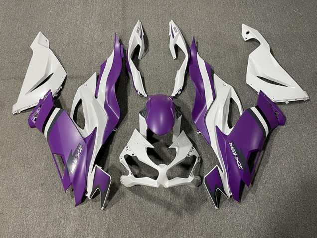 2019-2020 Matte Purple and White Kawasaki ZX6R Fairings